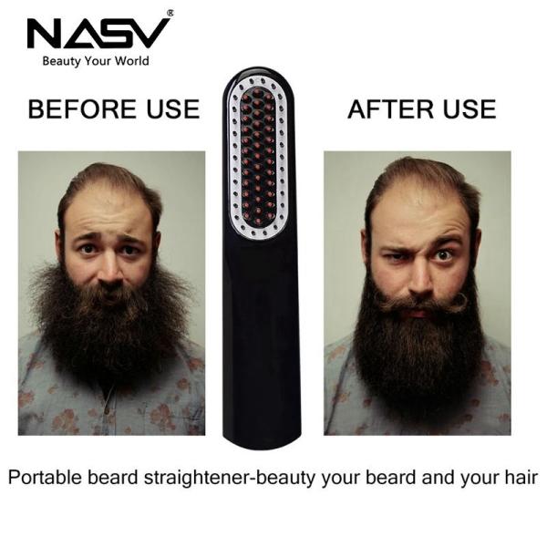 Multifunctional Electric Hair Straightening CombIron 2 In 1 USB Rechargeable For Men Women