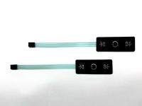 Flexível de três botões de membrana chave com quatro contatos conector
