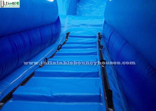 Front load ocean blue inflatable wet slide with pool for kids outdoor parties