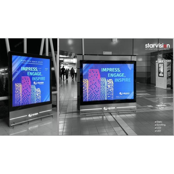 Weather Resistant Street City Light Poster With 5mm Tempered Safety Glass