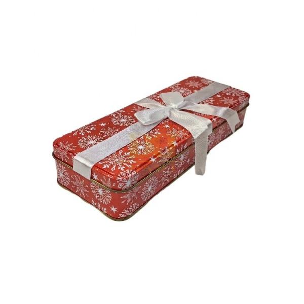 Custom Printed Rectangular Biscuit Cookie Tin Box Food Grade Metal Container for Bakery Gift Packaging Storage