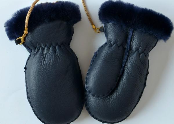 Classic Children's Shearling Sheepskin Mittens , Genuine Lamb Sueded Gloves for Baby