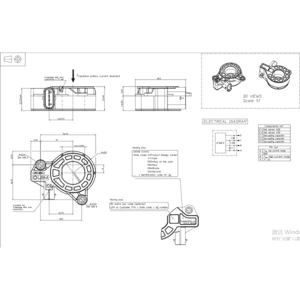 Блок батарей DHAB S/124 LEM контролируя гибридные автомобили EV и внедорожники.