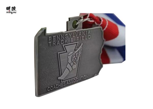 Square Custom Military Medals , Antique Tin Plating Zinc Alloy Medals For Awards