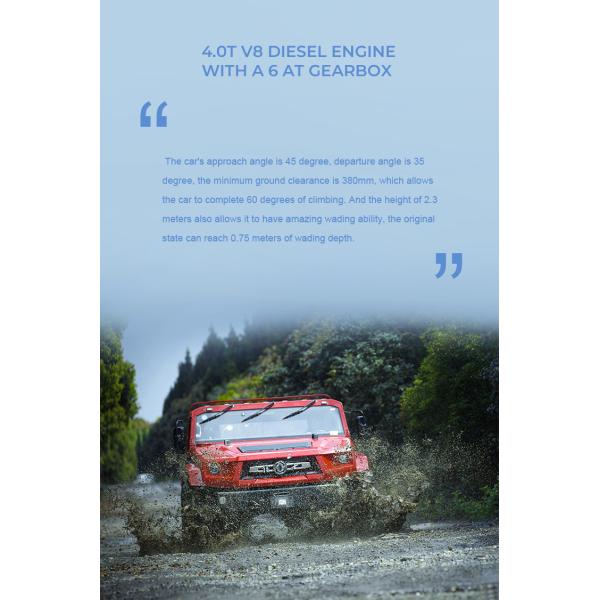 Dongfeng Mengshi M50 4.0T Diesel Pickup Cars Climbing Slope Over 60% 194 Horsepower