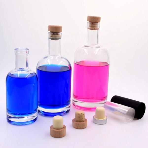 Sealed Cork Lid Empty Glass Wine Bottles 200ml 500ml Whisky Bottle