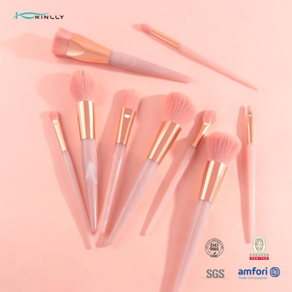 Aluminum Ferrule Premium Makeup Brush Set 9pcs Synthetic Hair OEM