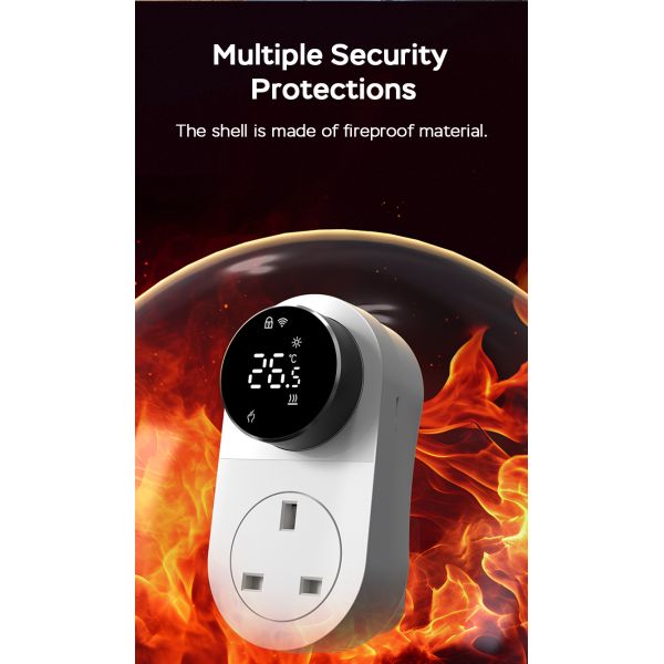 SIXWGH Smart Wi-Fi for Plug-in Thermostat 16A LED Screen APP/Voice Remote Control Heating Cooling NTC Sensor Home Aquarium