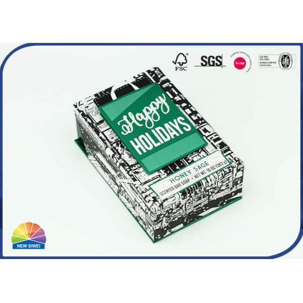 Emballage cadeau de vacances Boîte personnalisée en papier cartonné avec couvercle à charnière