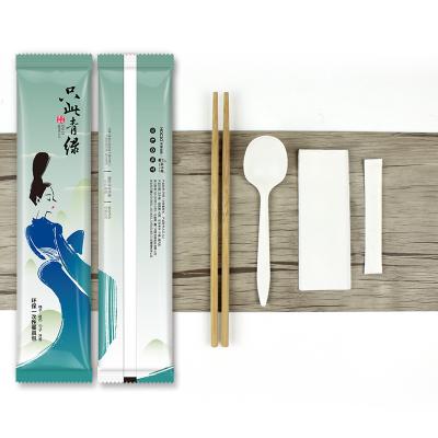 Packing Material Plastic Bag/Carton Box Disposable Wood Spoon and Chopsticks for Everyday