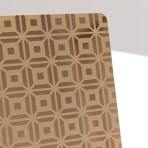 Финиш зеркала плиты нержавеющей стали SS304 поднял вытравленный золотом лист лифта