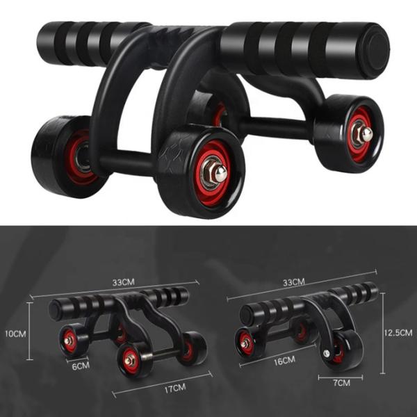Gym Fitness Ab Wheel Roller Abdominal Muscle Trainer Rebound 32.5x13.7x22.5Cm