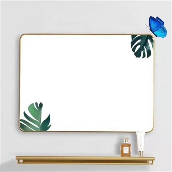 Clear Gold Mirror Bath Mirror Full Length Aluminum Alloy Standing Decorative Wall Mirror