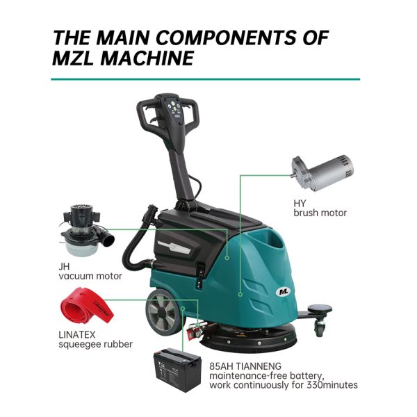 Walk Behind Floor Scrubber Smart Adjustable Handle for Custom Grip & Improved Operator Comfort at Work