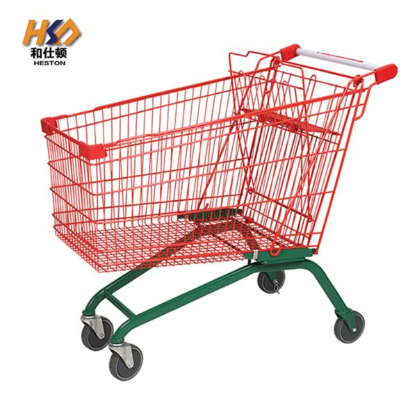 210L 580MM Anti Rust Lightweight Heavy Duty Steel Shopping Cart Trolley On Wheels