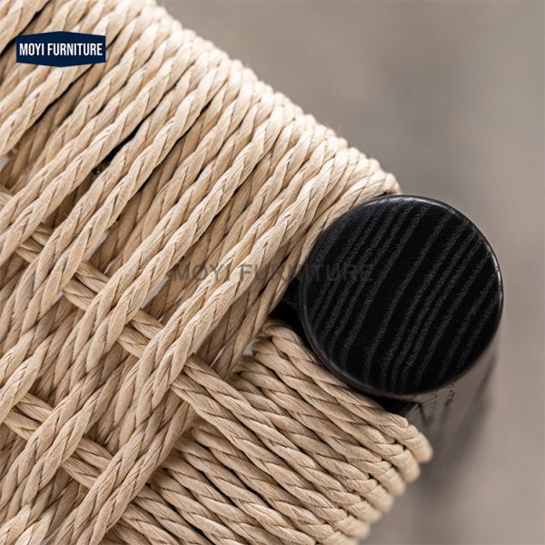 Solid Oak Dining Chair with Rope Design Modern and Traditional Home Furniture for Kitchen Hotel and School for Home Use