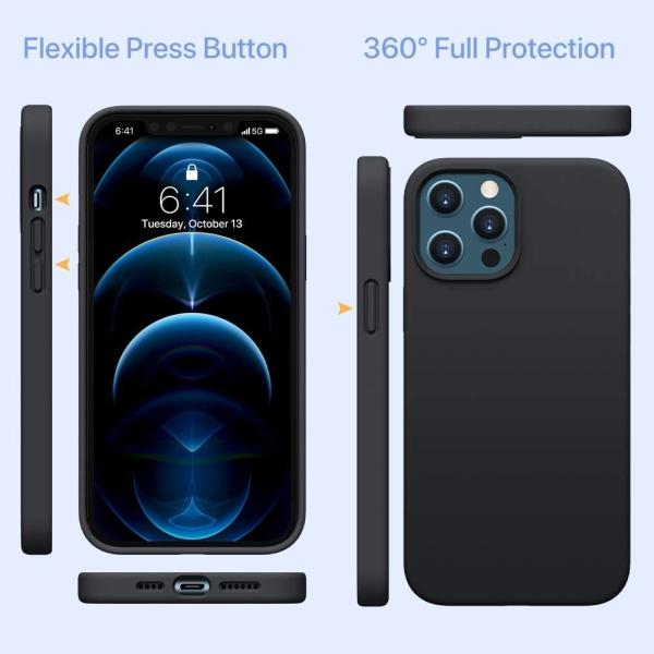 Liquid Silicone Case,Gel Rubber Full Body Protection Shockproof Drop Protection Phone Case for iPhone 12