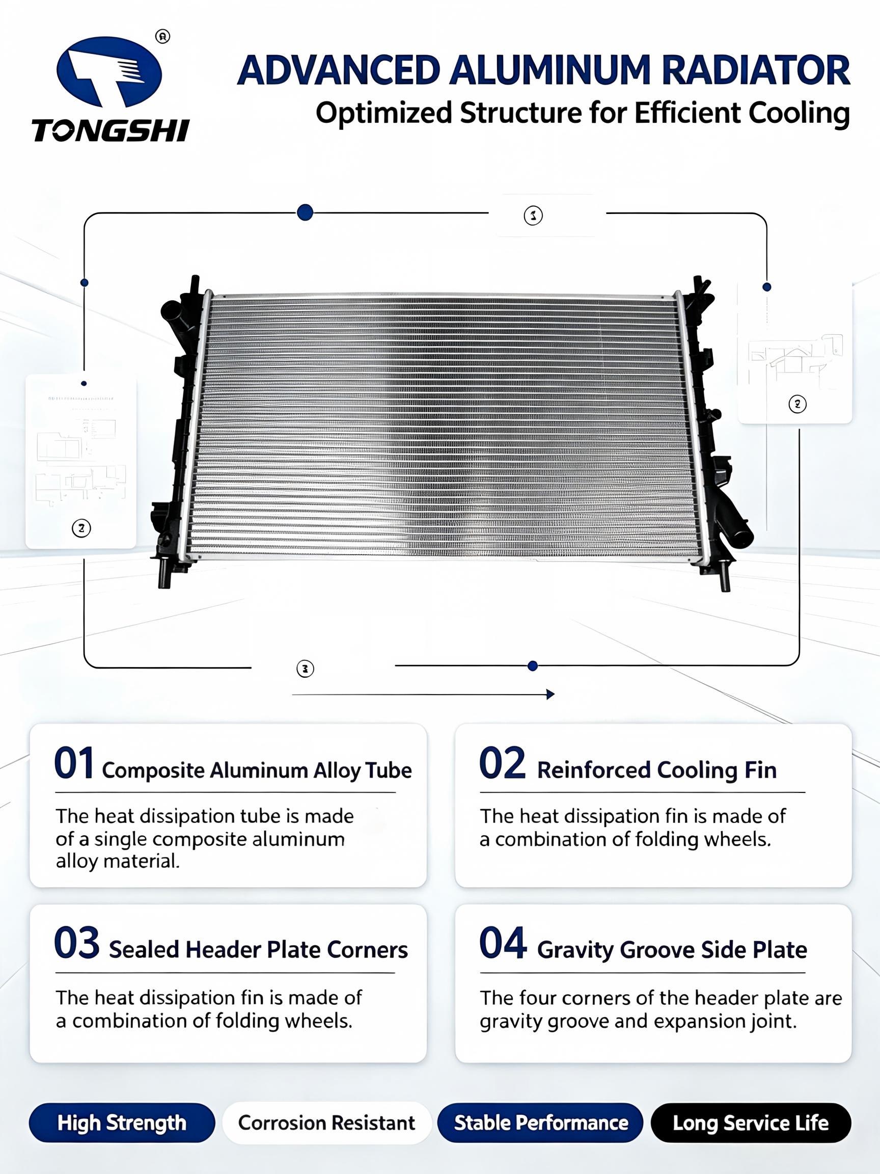 Auto Radiator for Ford Transit Connect 90 HP 2002- MT
