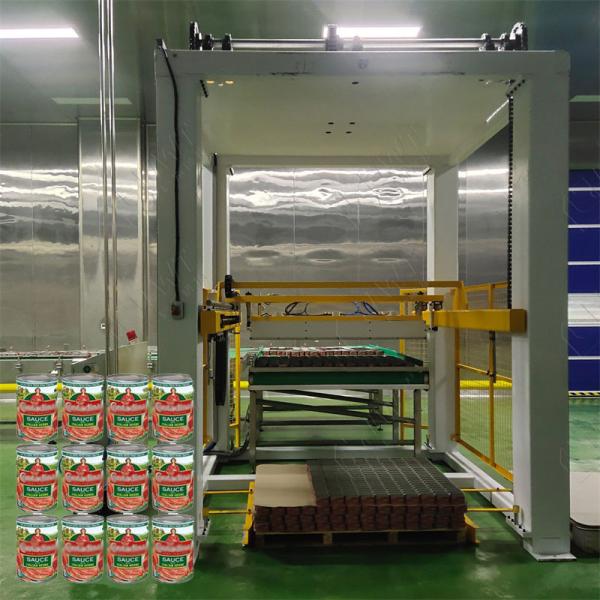 Automatic Packaging Food Empty Iron Lid Glass Bottles Palletizer Filled Tin Cans Depalletizer Machine