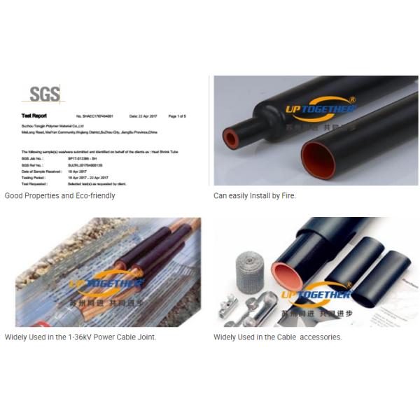 Black Red Heavy Wall Heat Shrink Tubing Semi Conductive / Insulation 10 / 36kV