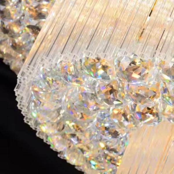 Warm White LED Ceiling Light 3500K Modern Luxury Crystal Chandelier Ceiling Light