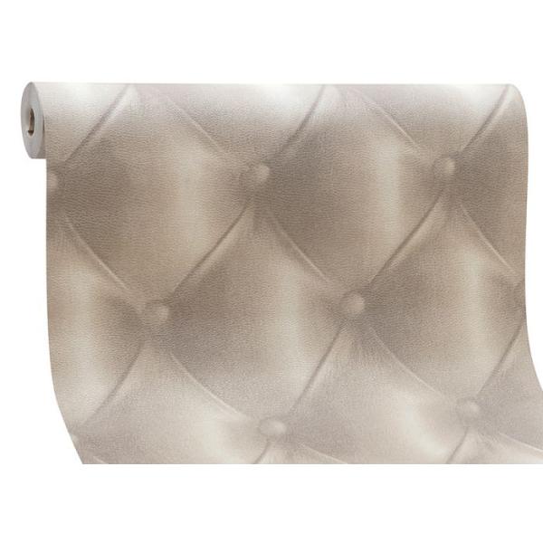Creamy White Leather Wallpaper , Removable Modern Vinyl Wallpaper PVC