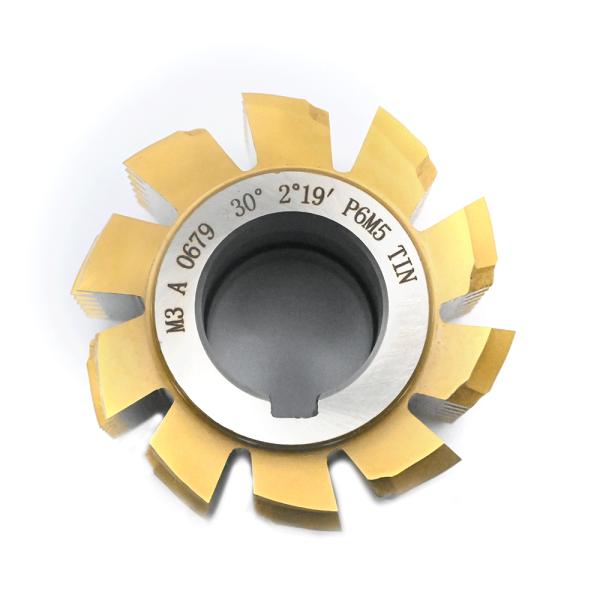 Finishing involute spline hob type 2 (round top ot teeth) M3 A 80x71x32 30° (2° 19) TIN Coating HSS