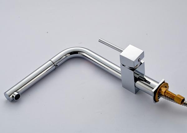 Deck Mounted Kitchen Basin Faucet ROVATE With Durable Pull Out Sprayer