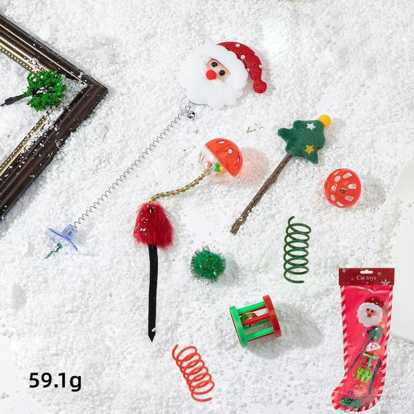 Plastic Pet Toys 10 Pack Cat Toy Sets Sustainable Christmas Stockings