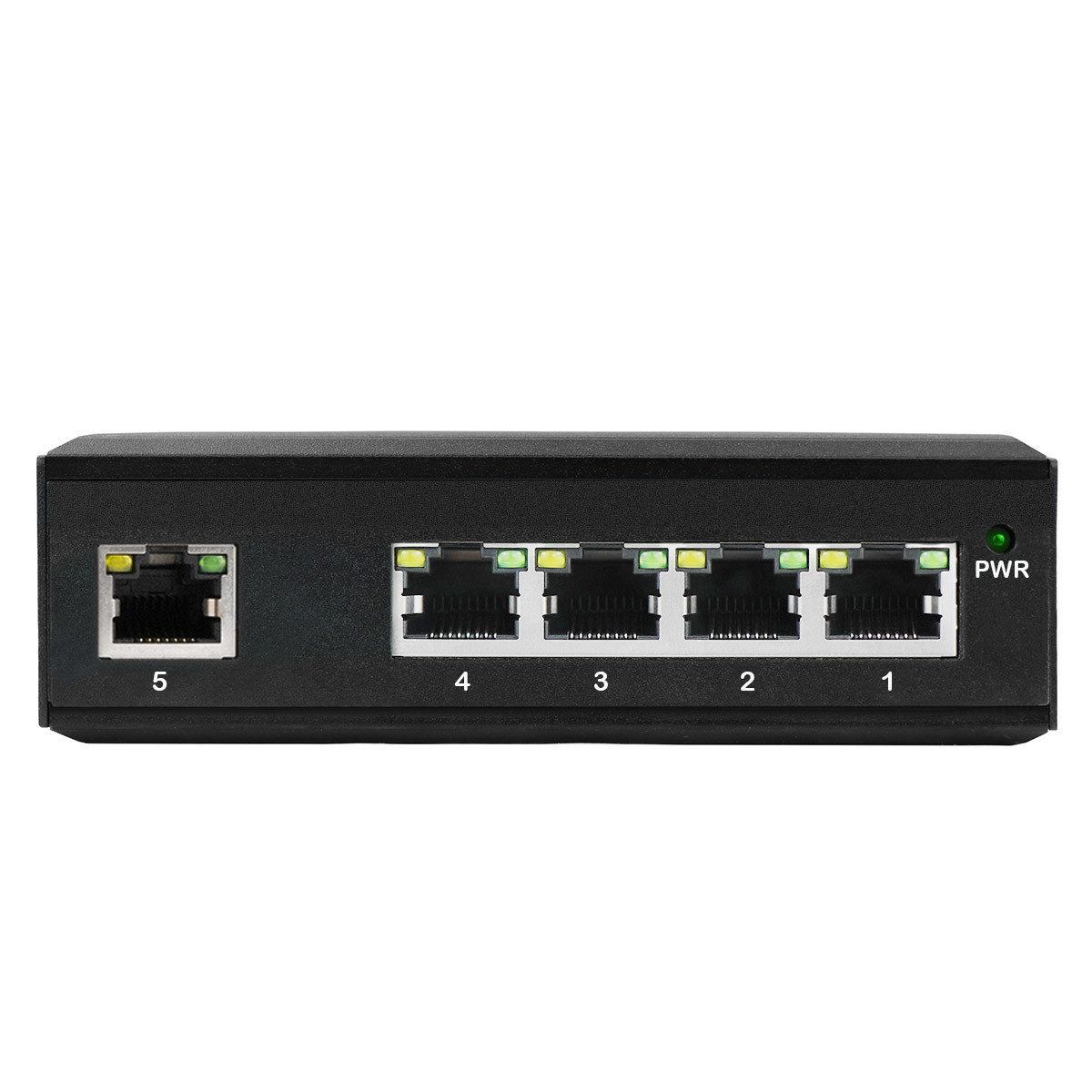 Промышленный 5-портовый Ethernet-сдвиг E-Mark Сертифицированный Неуправляемый 12V/24V Вход без вентилятора