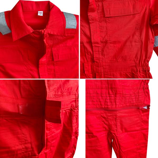High Visibility Reflective Safety Vest - 100% Cotton Red Coveralls