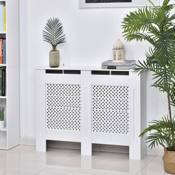 Black Walnut Color Wood Radiator Cover Slatted Design