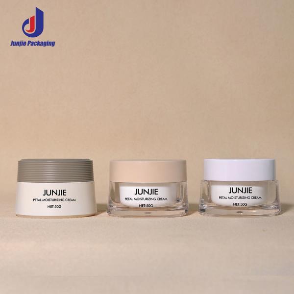Matériau de collier acrylique 50gm Coloris de blé plastique ensemble cosmétique Bouteilles de crème pour solution d'emballage de bouteille cosmétique