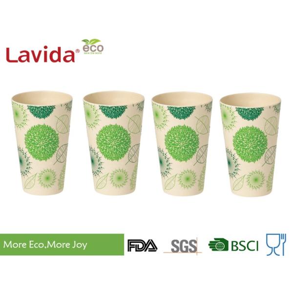 Round Shape 15.6oz Bamboo Eco Mug Customized Printing High Temperature Tolerance
