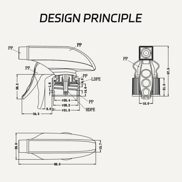28/410 Синий пусковой распылитель Прочные и универсальные части бутылки для распыливания насоса