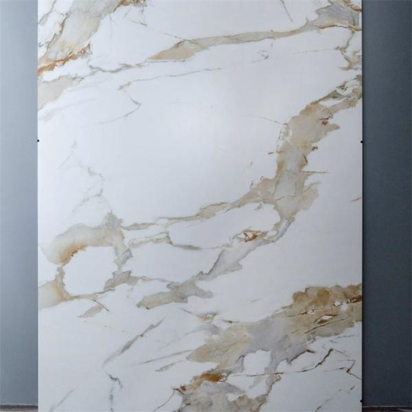 Heat Resistant Porcelain Marble Glossy Sintered Stone Slab Tile 6mm 12mm