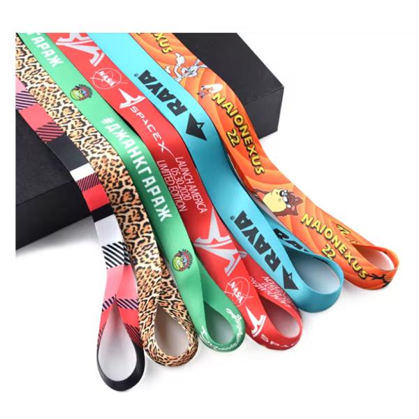 Heatransfer Printed Blank Polyester Sublimation Lanyard Badge Holder Custom Logo