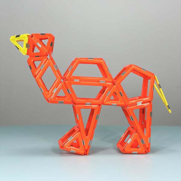 Kids Educational Camel Animal Model Magnetic Tiles Diy Assembly Magnet Toys