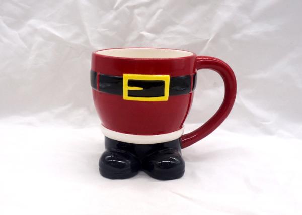 Novelty 3D Ceramic Mug Christmas Santa Pants Cute Hot Cocoa Mugs With Handle