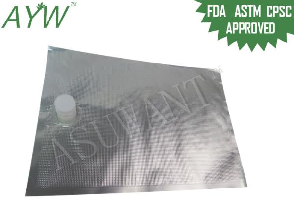 Liquid Foil Food Vacuum Bags Water Tight With Spout Cap / No Zipper Eco Friendly