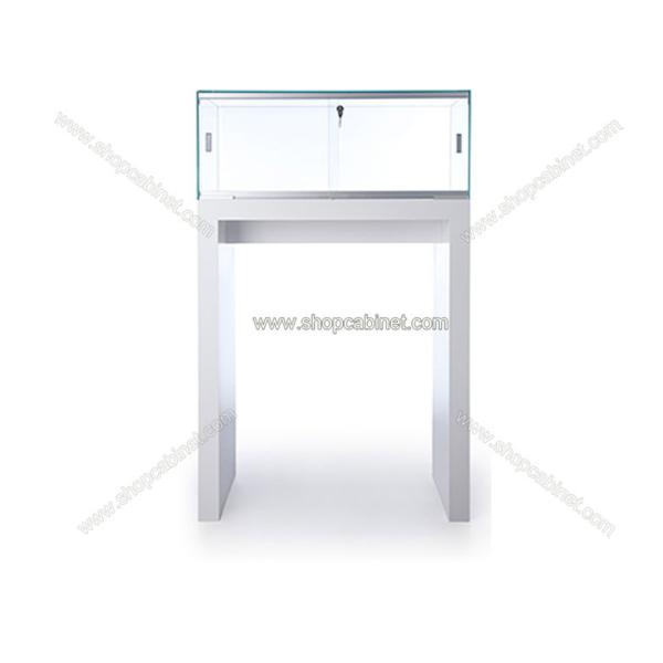 Free Standing Modern Display Wooden Glass Jewelry Display Cabinet