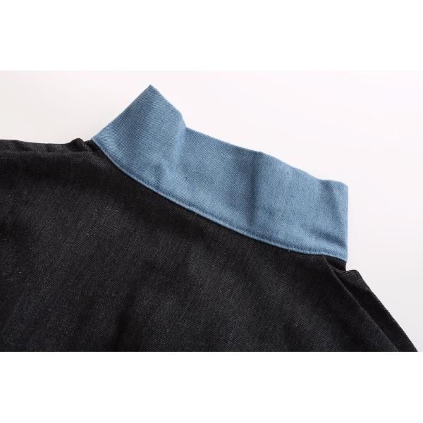 Contrast Sleeves Cotton Zip Through Youth 12oz Womens Short Jean Jacket