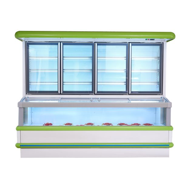 Commercial Combined Cooler Freezer with Auto Defrost Danfoss Compressor and LED Lighting for Restaurant Vegetable Display