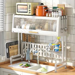 Vegetable Washing Sink Draining Rack / Kitchen Dish Rack Double Layer