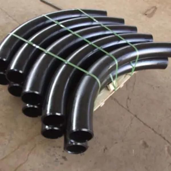 90/45/180 Degree Butt Weld / Socket Weld Seamless Bend Sand Blasting Black Oil Coating