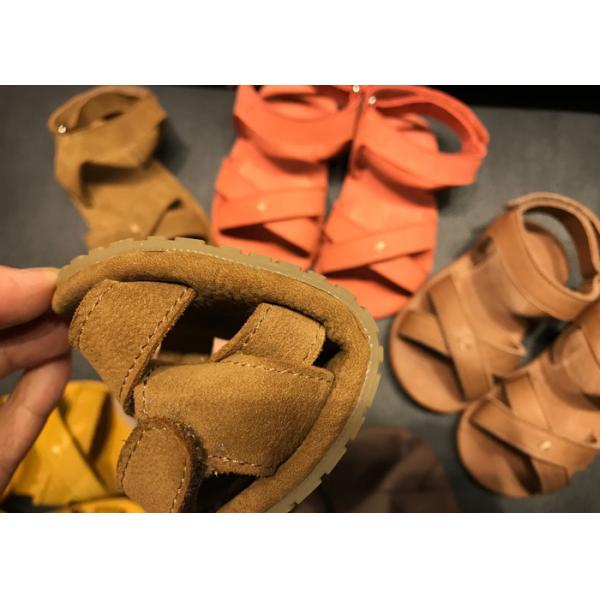 Open Toe Cowhide Soft Kids Shoes