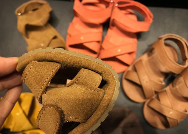 Open Toe Cowhide Soft Kids Shoes