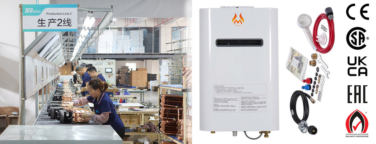 Natural Outdoor Gas Water Heater 6.4GPM 22L 150000BTU For Bathroom
