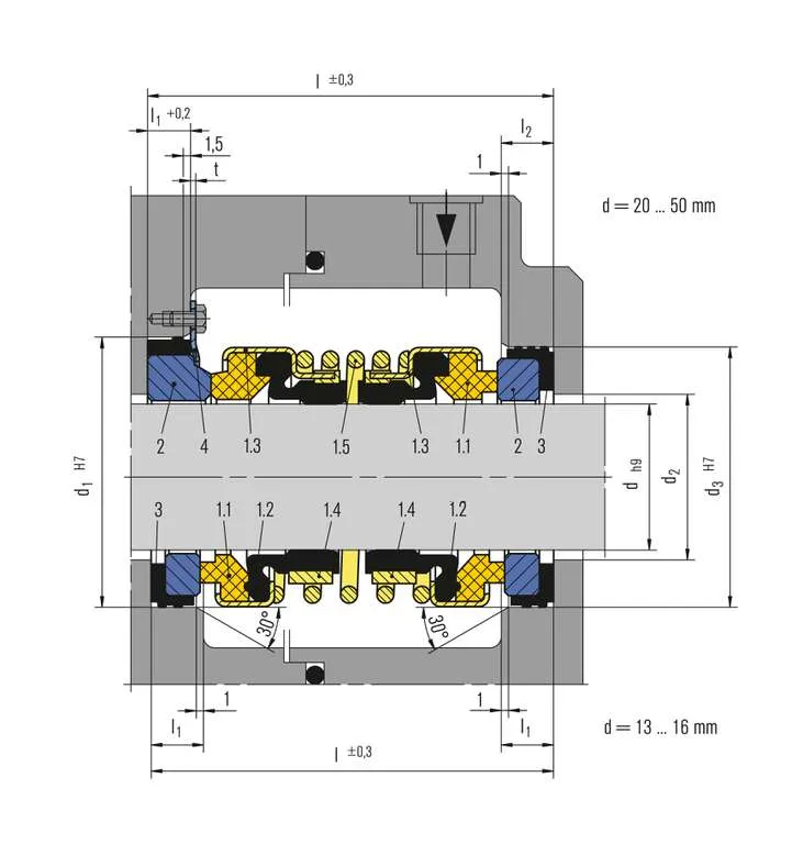 YUEMI 560d30/35 Double End Single-Spring Seal Balanced Mechanical Seal