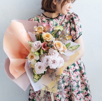 57*57cm Partysu Valentine's Day Waterproof Floral Flower Wrapping Paper with Butterfly Design